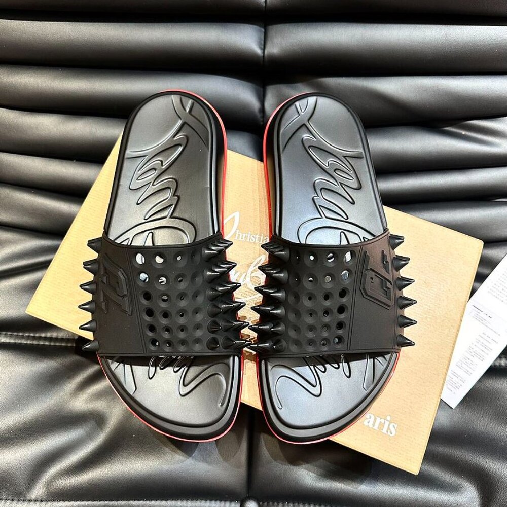 CHRISTIAN LOUBOUTIN RUBBER MULE SLIDE SANDALS MEN - Picture 7 of 9